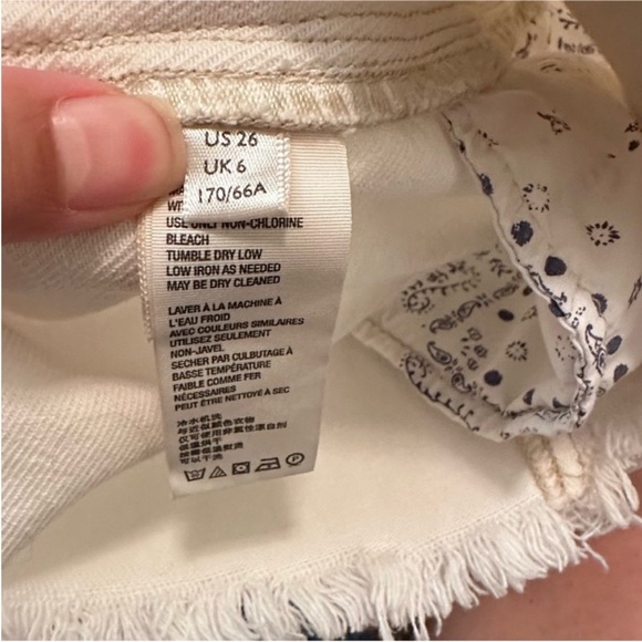 Free People We The Free White Distressed Denim
Button Fly Mini Skirt NWT. - Picture 12 of 14